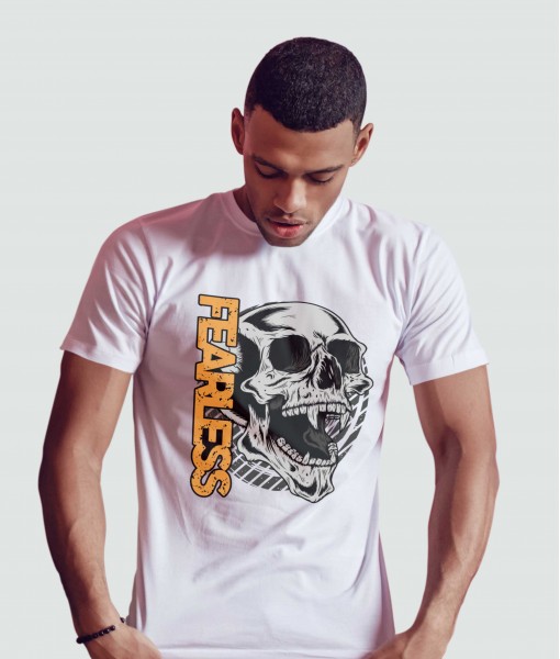 Мъжка тениска с щампа Готика Fearless skull - TShirtArtShop.com